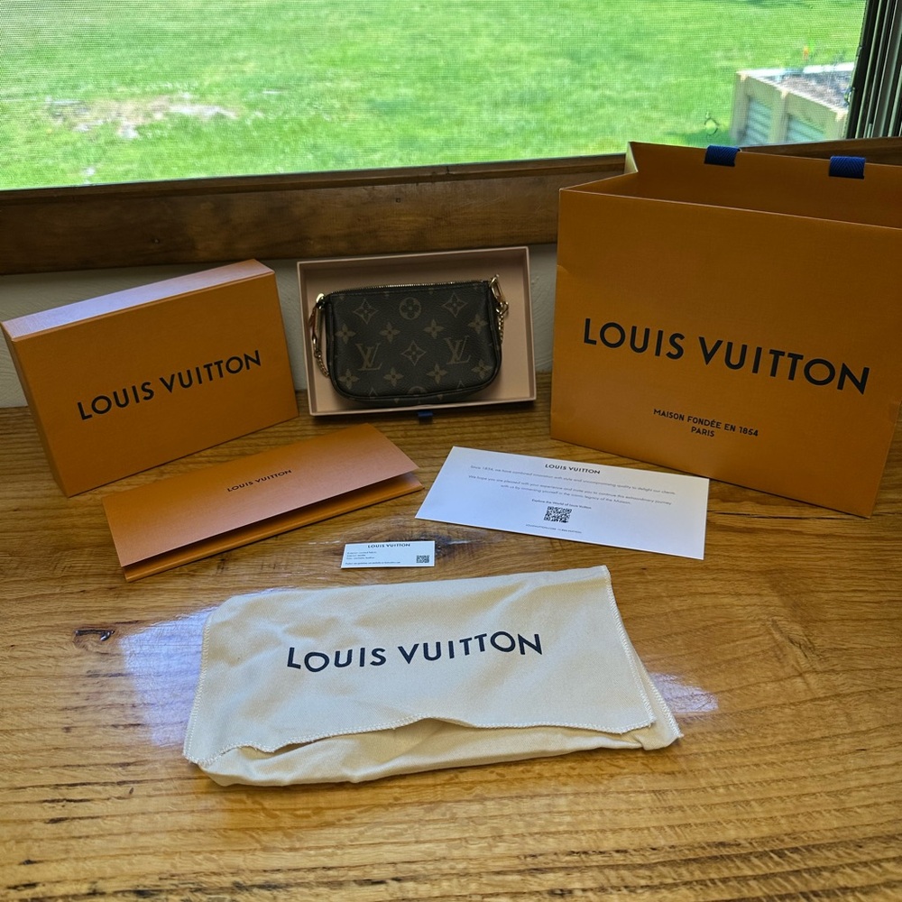 Louis Vuitton Brown and Gold Monogram Pouch